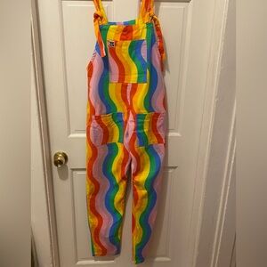 Lucy and Yak Rainbow Wavy Dungarees